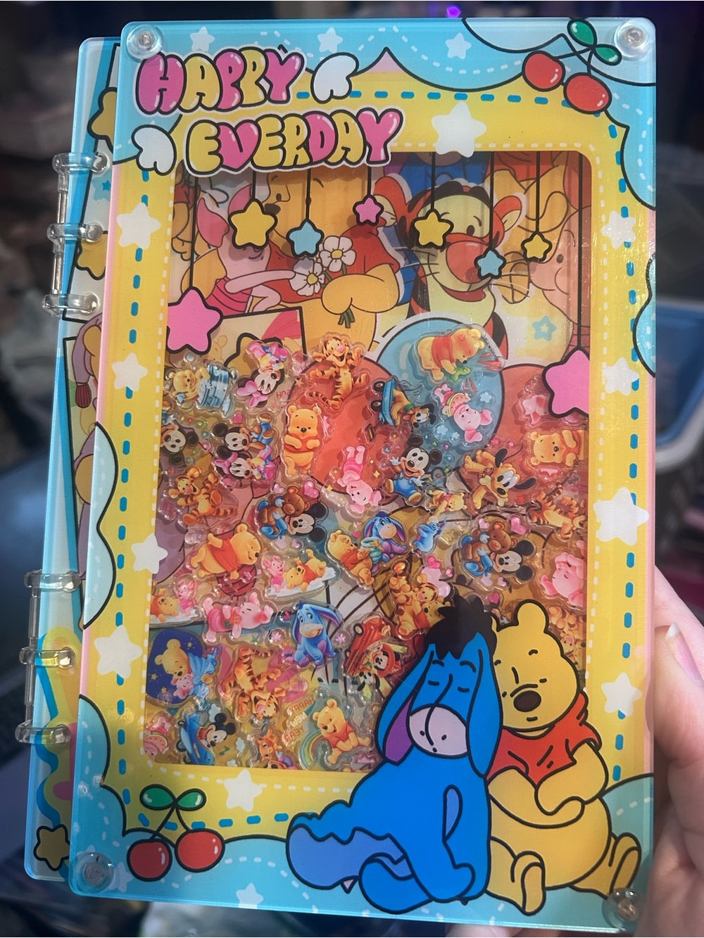 Winnie the Pooh Shaker Notebook - Blue & Yellow